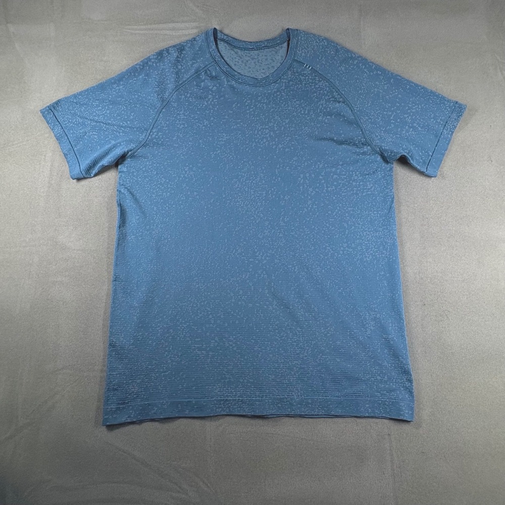 Lululemon Metal Vent Tech Short Sleeve Shirt Mens Large Blue Heathered Gym Tee